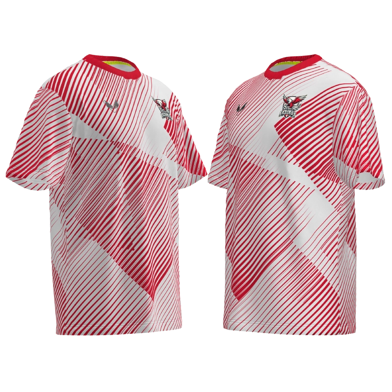 Halbgedrehte linke und rechte Seitenansicht des FC Winti Eagles Thrive PRO Team Shirt 2025 mit ALIEN-Eyes Logo und Vereinslogo
