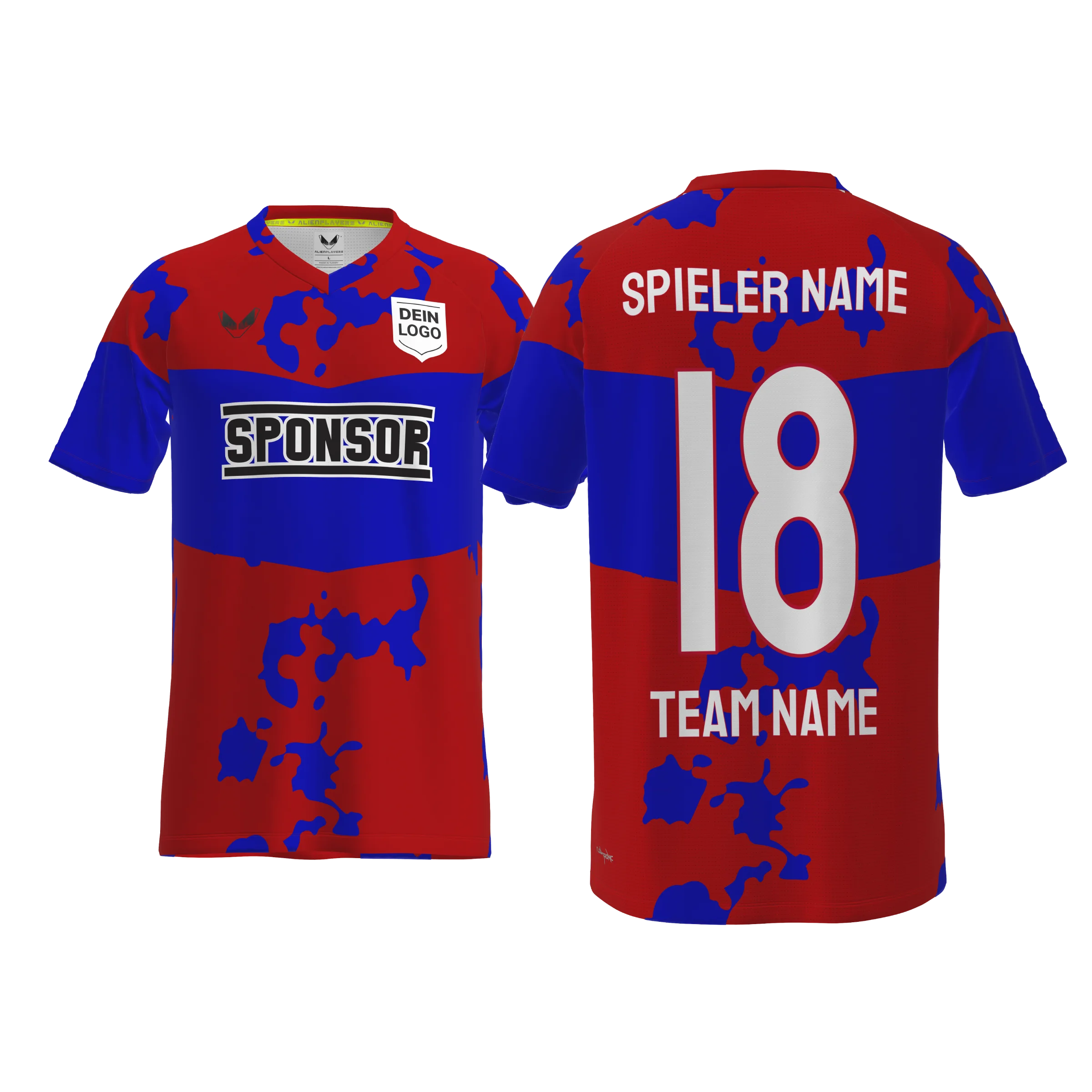 Custom Trikot Cruz PRO 20RVN mit breitem V-Streifen in Royalblau