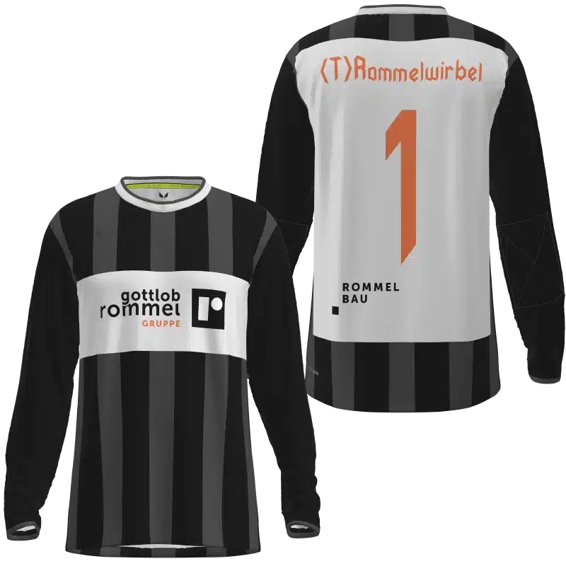 Individuelle Fertigung: Langärmeliges Rommel Gruppe Super PRO Torwart Trikot passend zu den Wunsch-Teamtrikots.